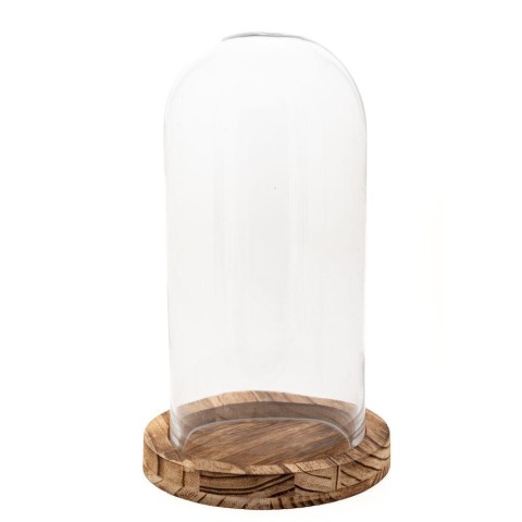 CAMPANA VETRO BASE LEGNO H.56X22.5